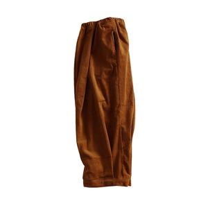 Corduroy long pleated pants | camel