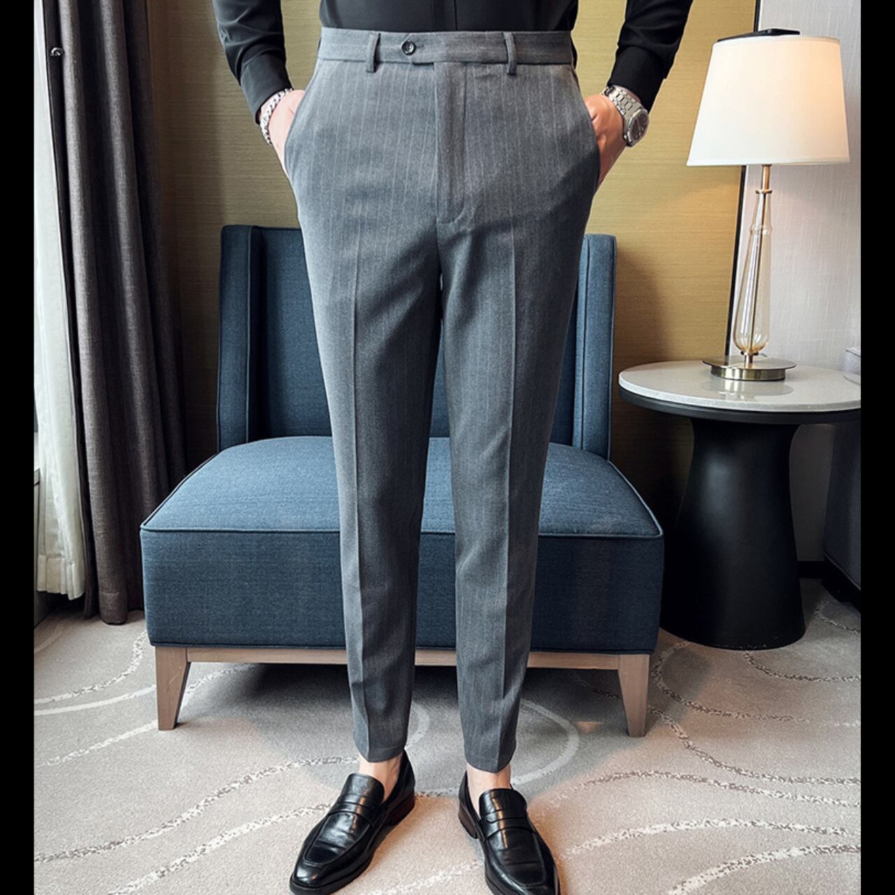 ストライプ スリムフィット パンツ 3色 11233