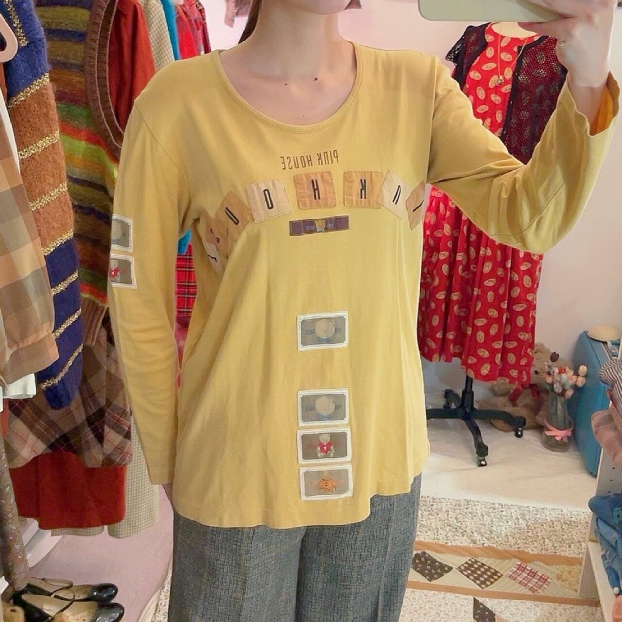 PINK HOUSE / bear wappen cutsew