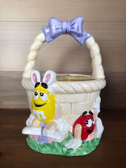 m&m's㉟ ceramic easter/エムアンドエム イースター バスケット ウサギ