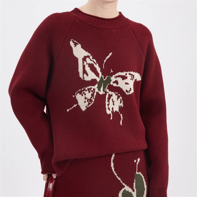 バタフライニットトップス／ニットナロースカート　2点セット　2color　10939