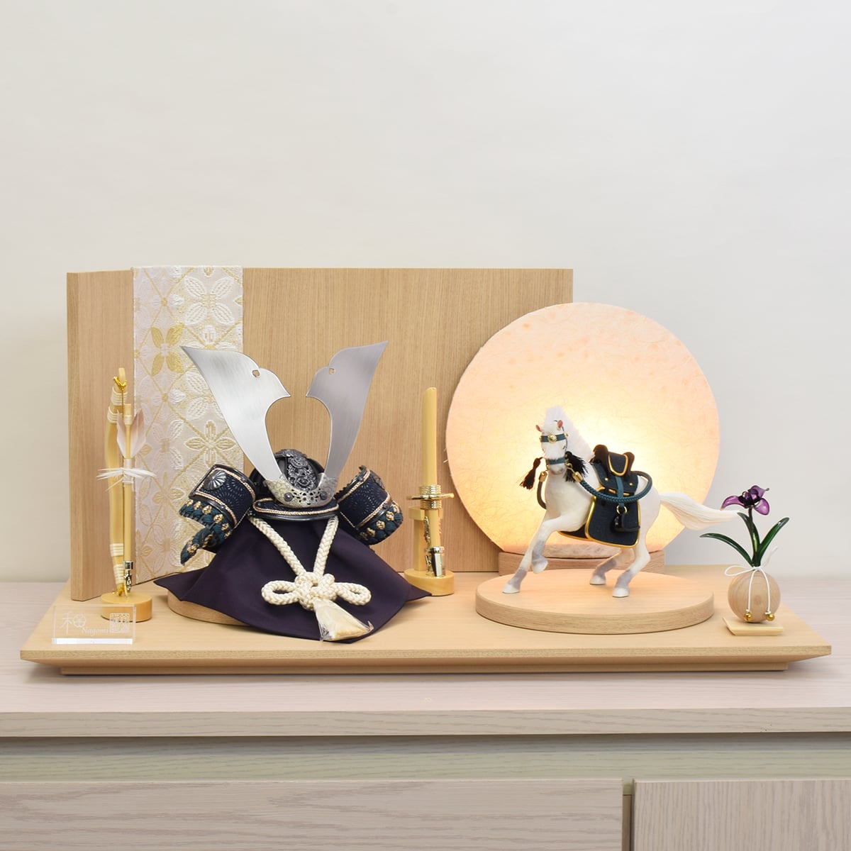 兜飾り【結月馬】青磁之兜|おしゃれ|スタイリッシ|モダン|コンパクト|今どき|端午の節句|五月人形