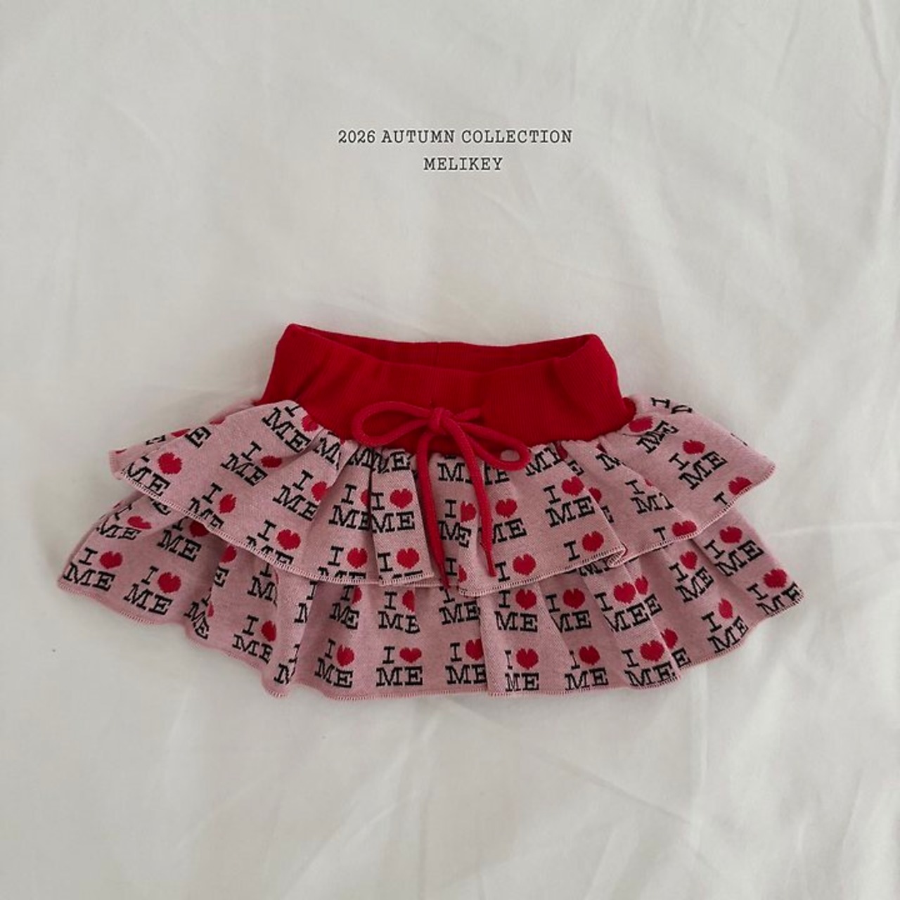韓国子供服 / 26Autumn / 〖取寄〗Melikey /カンカンラブミースカート / 女子服 *XS~JM*