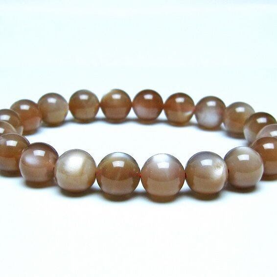 オレンジムーンストーン ブレスレット 10mm 一点物 メール便可 [M便 1/10] 111-48595