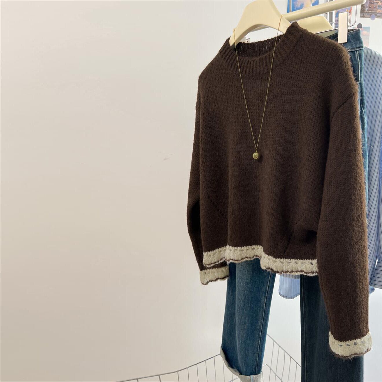 【tops】クルーネックニットセーター M29281
