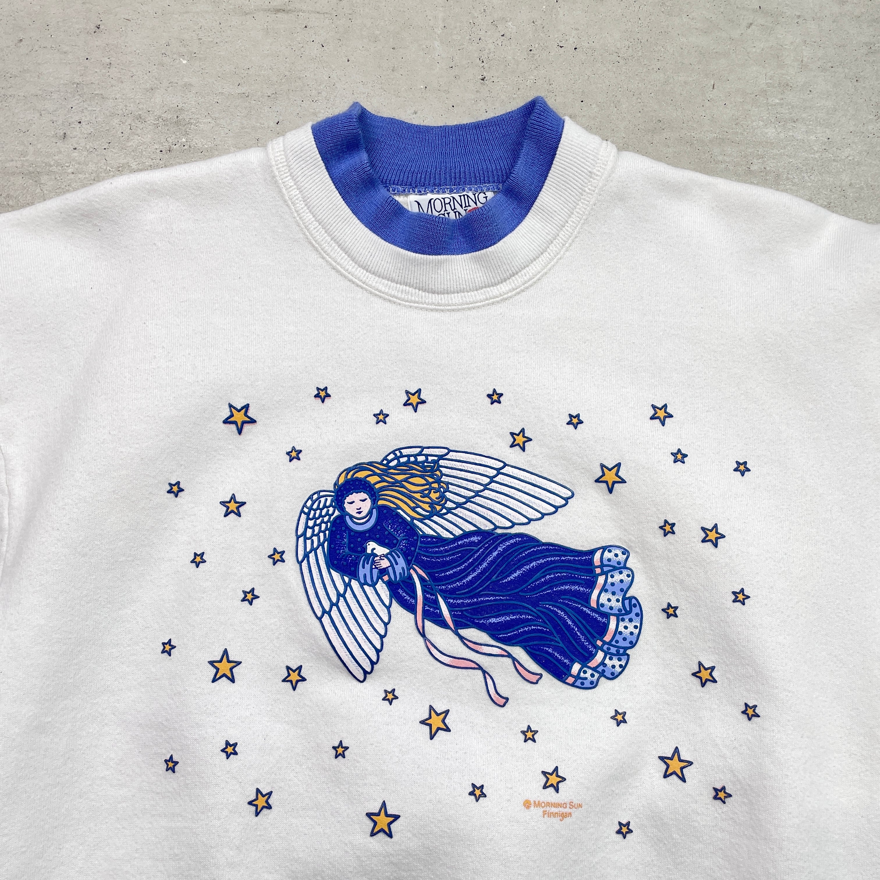 90年代 USA製 プリントスウェットシャツ 天使 メンズM 古着 90s 