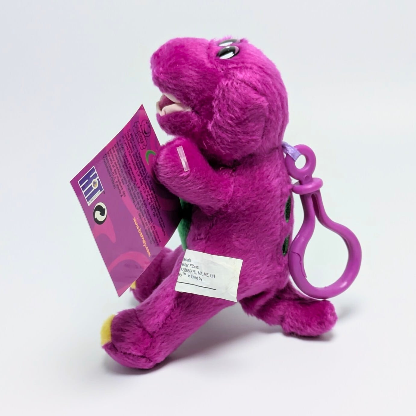 ☆ DEADSTOCK / VINTAGE 2003 ☆【 Barney & Friends ( バーニー&フレンズ ) 】『 Barney 』 ぬいぐるみキーホルダー / プラッシュキーホルダー / マスコット〚アメリカン雑貨 アメトイ〛