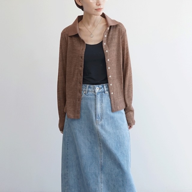 シアーワッフルトップス