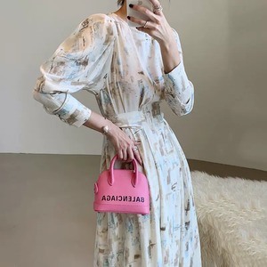 レトロプリントワンピース 21357