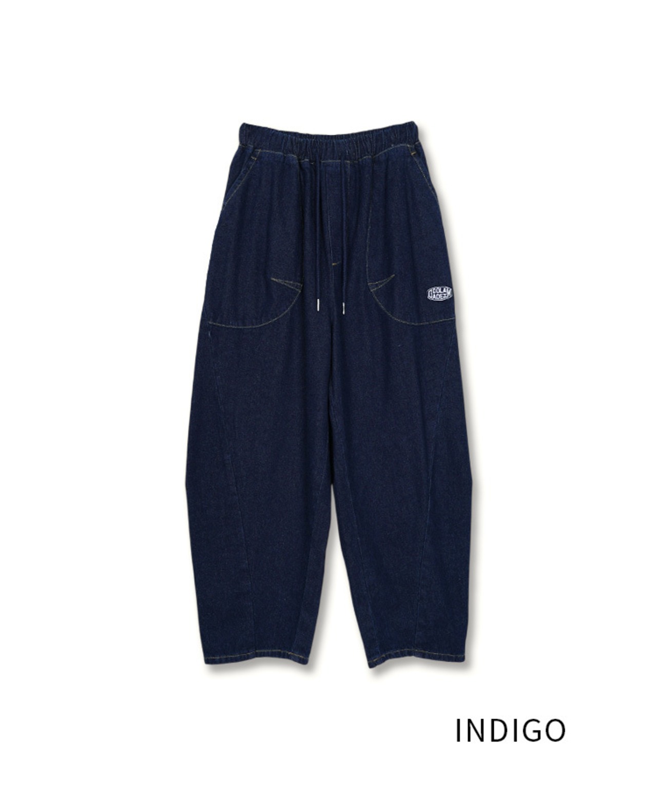 デニムライクバレルレッグジョガーパンツ (INDIGO)　CQ-49010