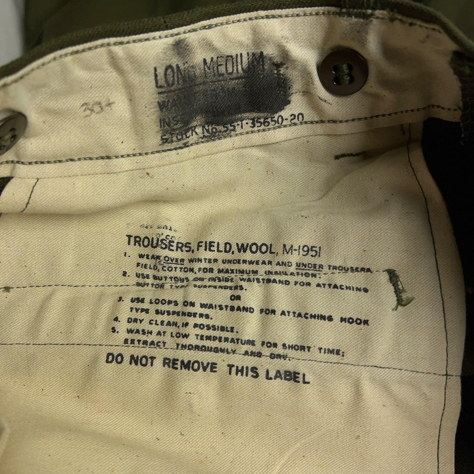 1950's M-1951 FIELD WOOL TROUSERS 50年代 U.S.ARMY M-51 フィールド