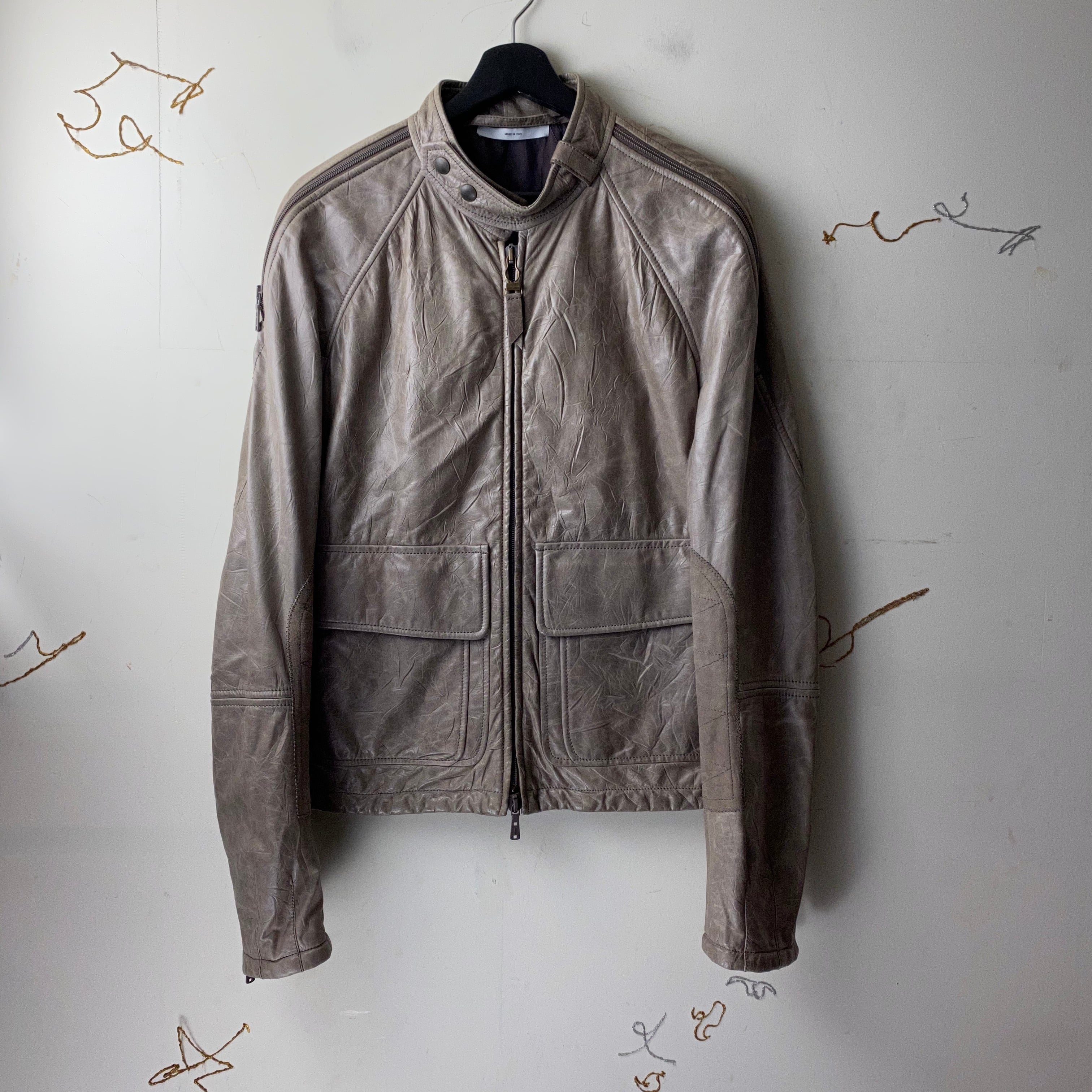 YVES SAINT LAURENT by stefano pilati shoulder zip design leather  