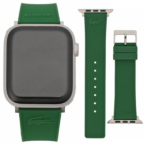 ラコステ LACOSTE 2050011  Apple watch strap アップル ウォッチ ストラップ 替えベルト 【42mm/44mm/45mm ケース対応 ※ベルトのみ】シリコンラバー ベルト グリーン メンズ 交換バンド 付け替えベルト クロコダイル ワニ