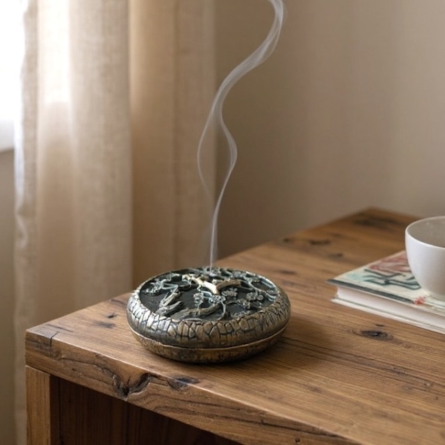 香炉 癒し 防火綿付き 防火フェルト 耐炎繊維 香りを楽しむ リラクゼーション リラックスグッズ モダン プレゼント ギフト 敬老の日 母の日 父の日 69091-601