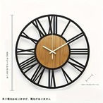壁時計 直径40cm レトロ調 マントルクロック 無音タイプ インテリア アイアンウッドローマンウォールクロック アイアンアートクリエイティブミュートクロック リビングルームポーチホームモデルルーム用ウォールクロック アートウォールウォッチ
