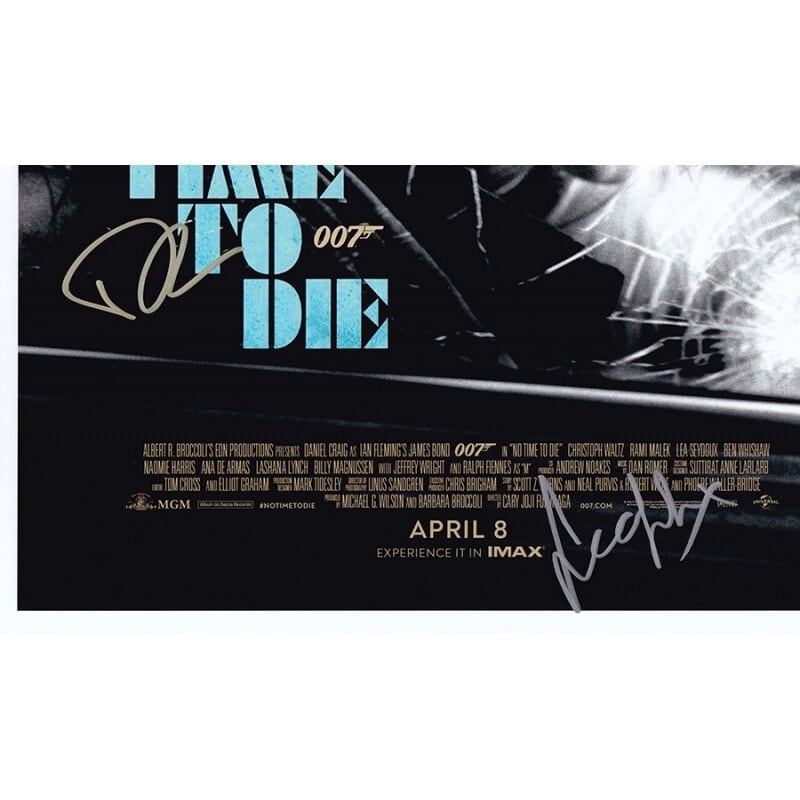 ダニエル・クレイグとレア・セドゥ直筆サイン入り2Lサイズ写真…007