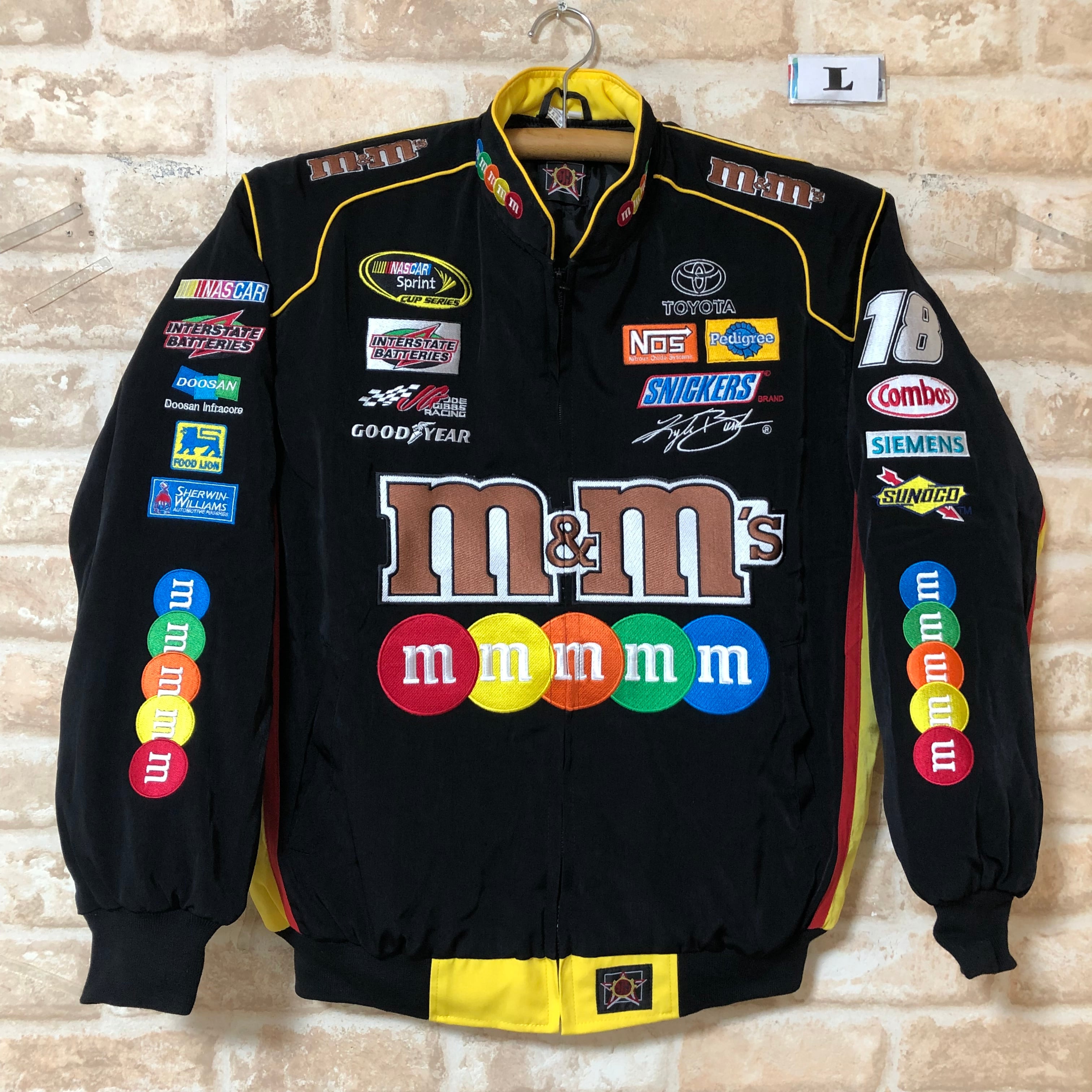 エムアンドエムズ m&m’s ブルゾン レーシングジャケット BL BK XL