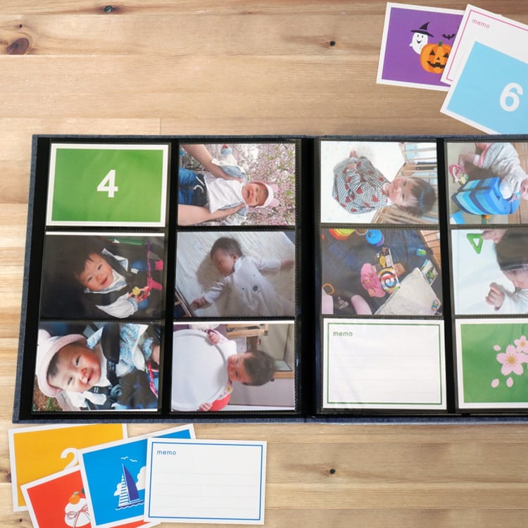 L判 マンスリーポケットアルバム L判168枚収納 布表紙 3列×2段タイプ