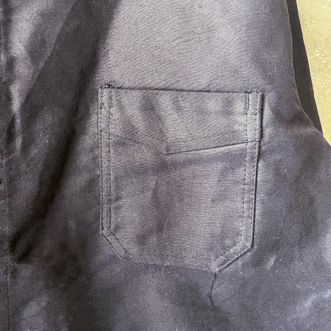 50s ブラックモールスキン ジャケット フランスヴィンテージ Vポケ 金