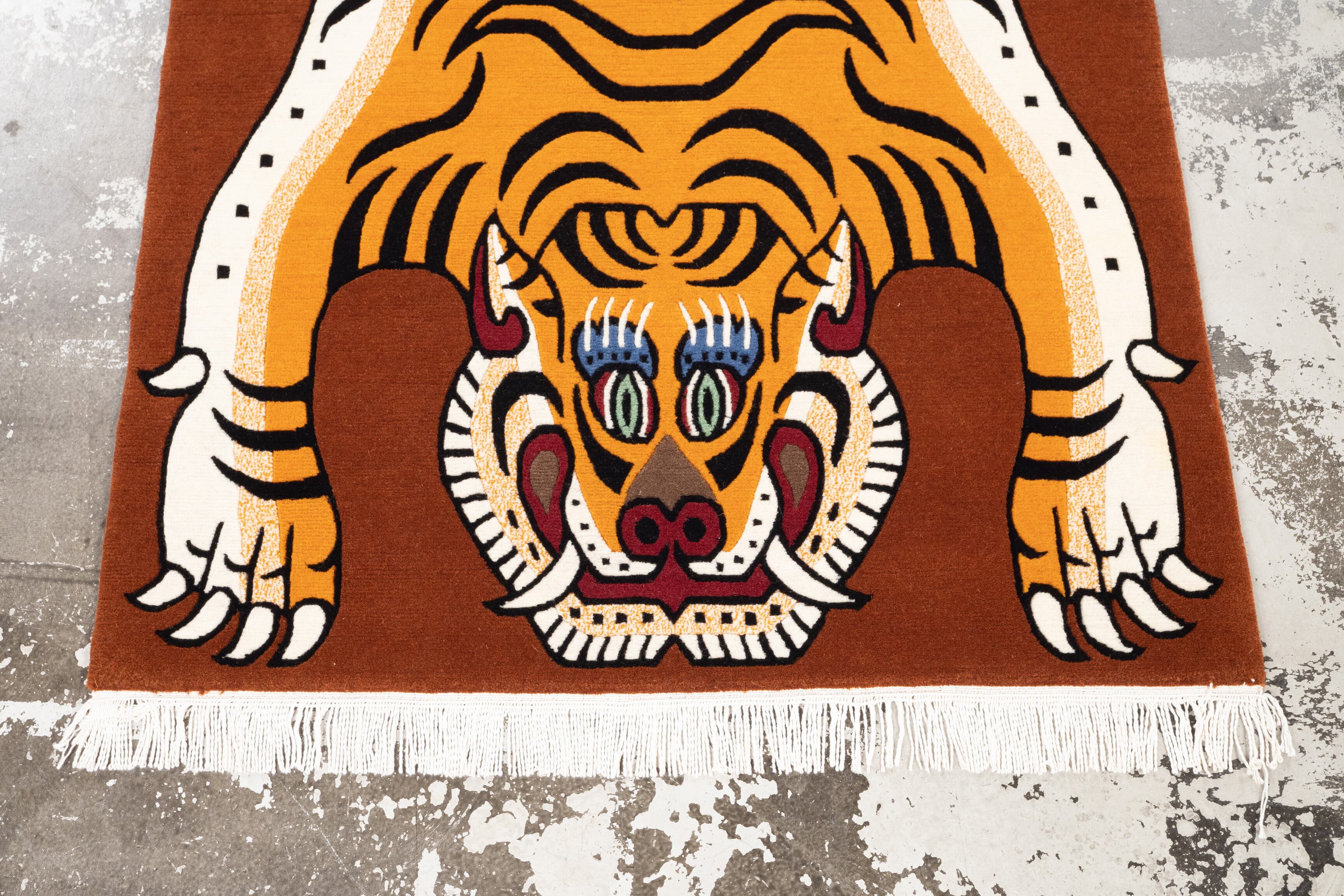 【お値下げ】チベタンタイガーラグ　Lサイズ　ウール　slowtiger Tibetan Tiger Rug 《Lサイズ•ウール177》チベタンタイガーラグ