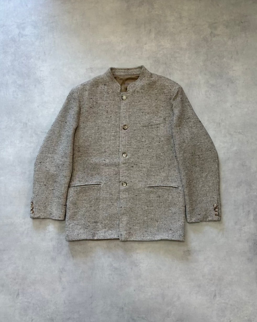 【Used】 Nep Tweed Stand Collar Jacket MADE IN ITALY