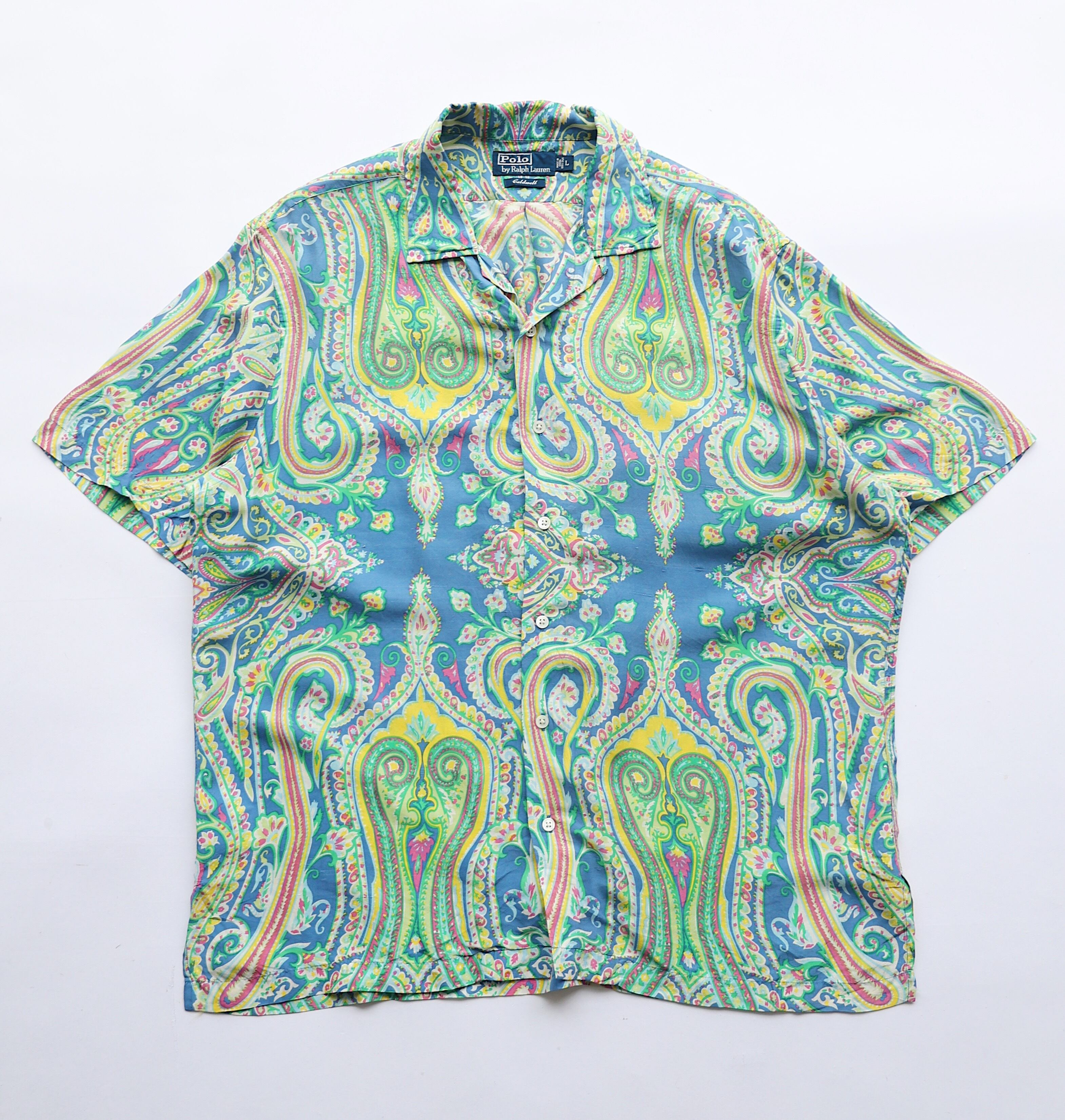 POLO RALPH LAUREN CALDWELL PAISLEY SILK OPEN COLLAR S/S SHIRT