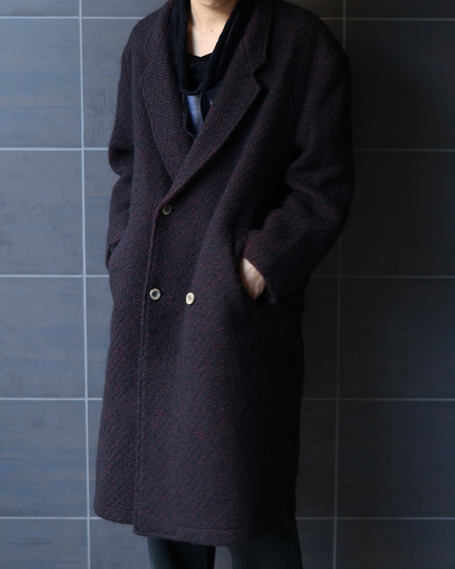 Wool double long coat