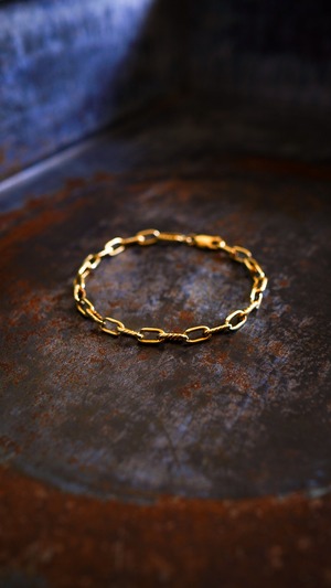 【VINTAGE】TIFFANY&Co. ティファニー イエロー ゴールド ツイステッド & プレーン オーバル リンク ブレスレット 《K14 ヴィンテージ オールド メンズ》