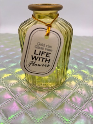 ゴールドリムグラスベースボトル