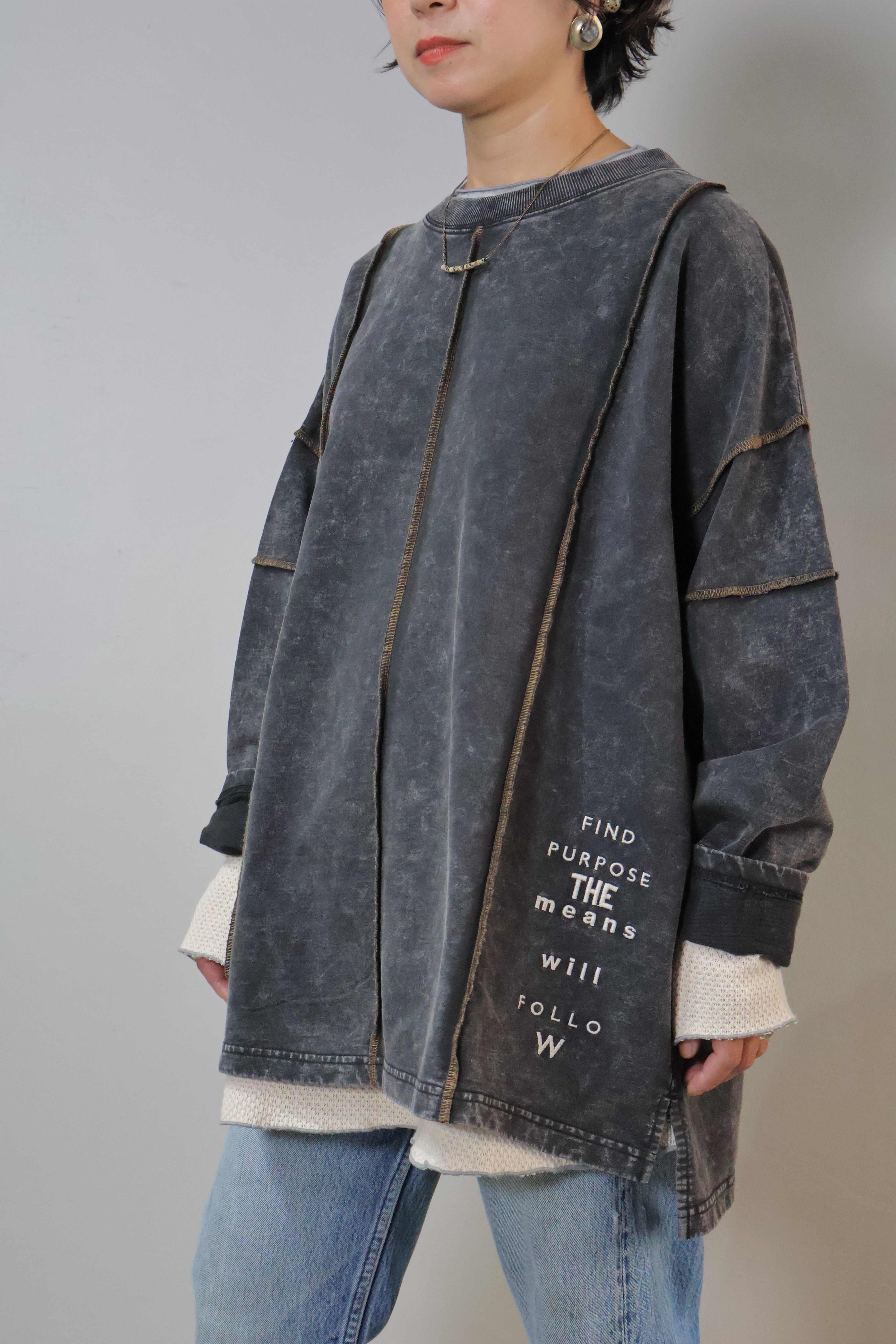 NEW!裏毛ピグメント切り替えロックスウェット【12509-330-10】2025AW