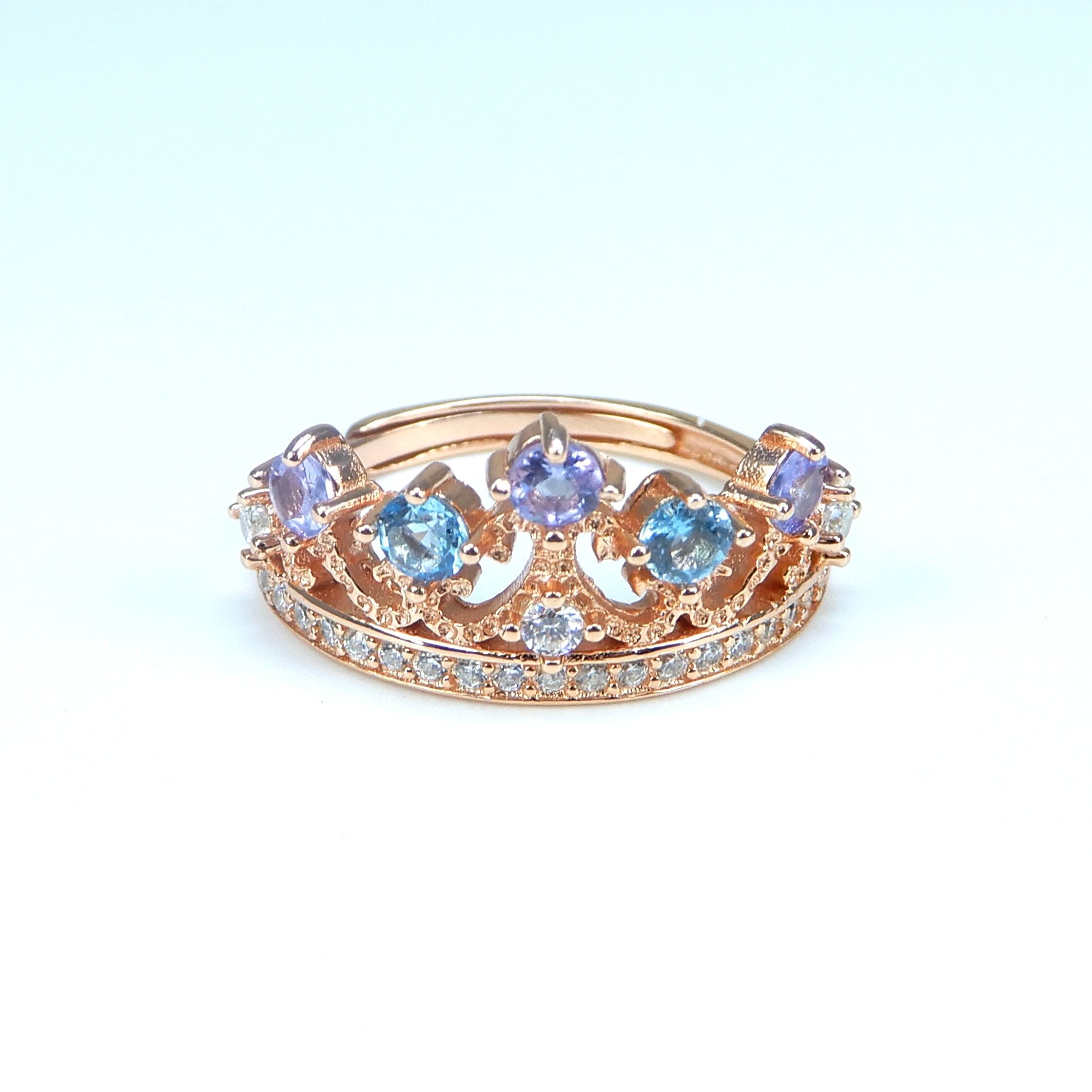 Princess Tiara Ring♦︎タンザナイト・ブルートパーズ♦︎《0079》