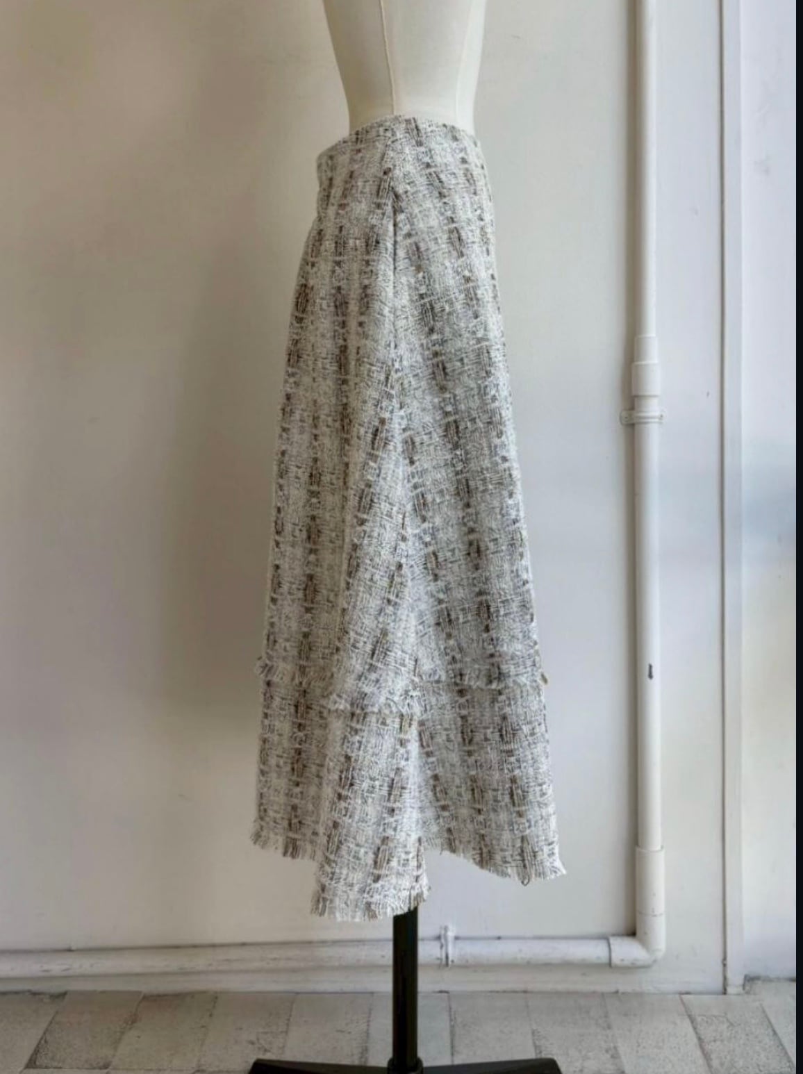 【anana】セットアップ可 ラメツイードミモレ丈スカート a89-045