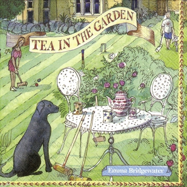 【Emma Bridgewater】バラ売り2枚 ランチサイズ ペーパーナプキン TEA IN THE GARDEN グリーン