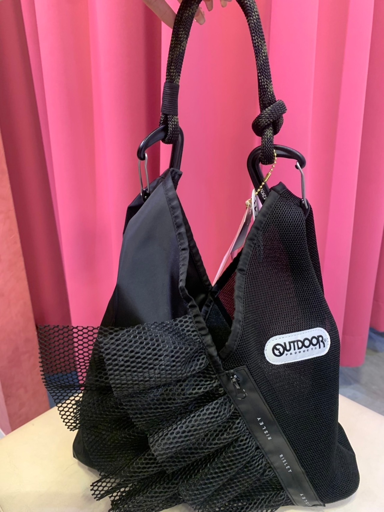 リズレイ RISLEY risley トライアングルフリルメッシュBAGミニ