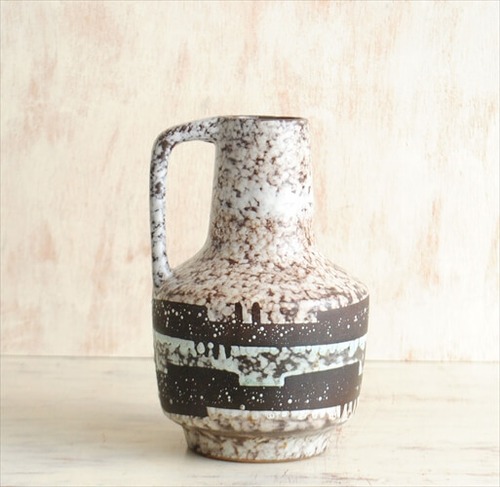 東ドイツ製 ヴィンテージ VEB Haldensleben 陶器の花瓶 花器 一輪挿し ミッドセンチュリー期 フラワーベース アンティーク ig2194