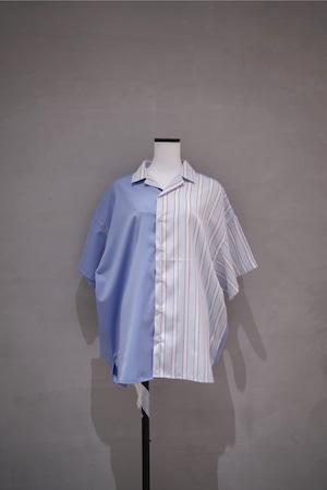 Nora Lily  half Design shirt  Blue