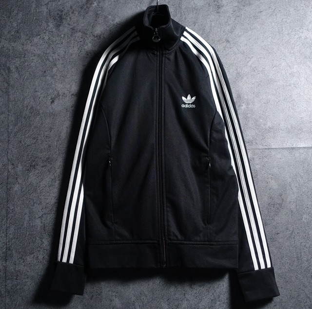 00s “adidas” Black Logo & 3-Stripes Design Track Jacket