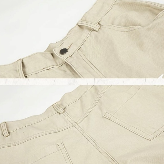 ロゴデザインクロップドバギーカーゴパンツ 2col R02460