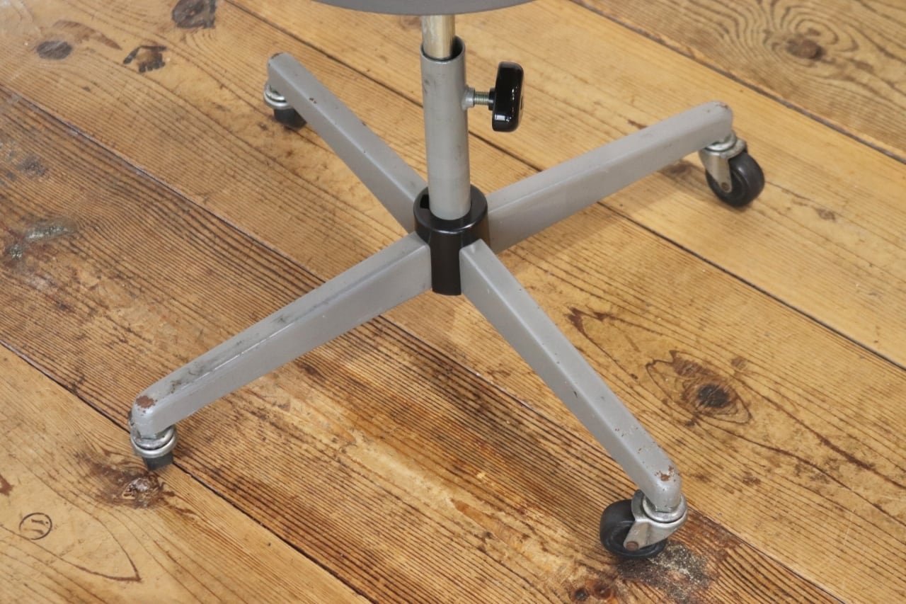 レトロ キャスタースツール 丸椅子 回転 昇降 学校 合皮 オフィス