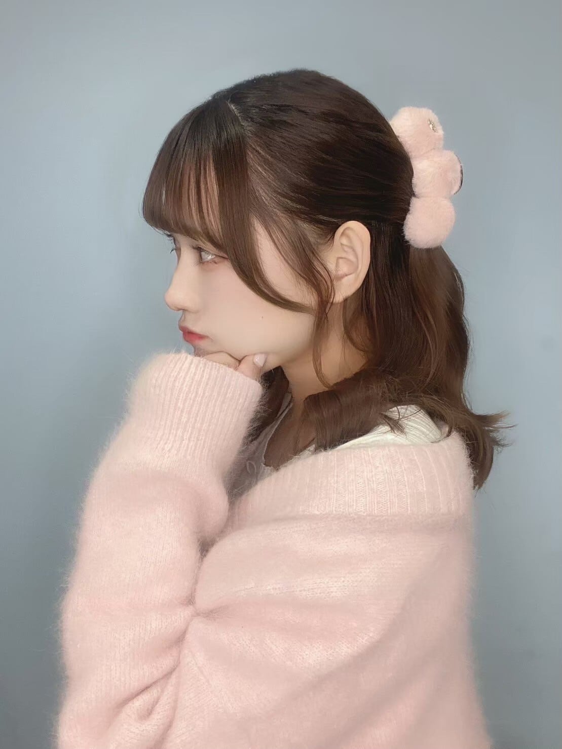 ファーヘアバンスクリップ チャーム付き レディース ヘアアクセサリー