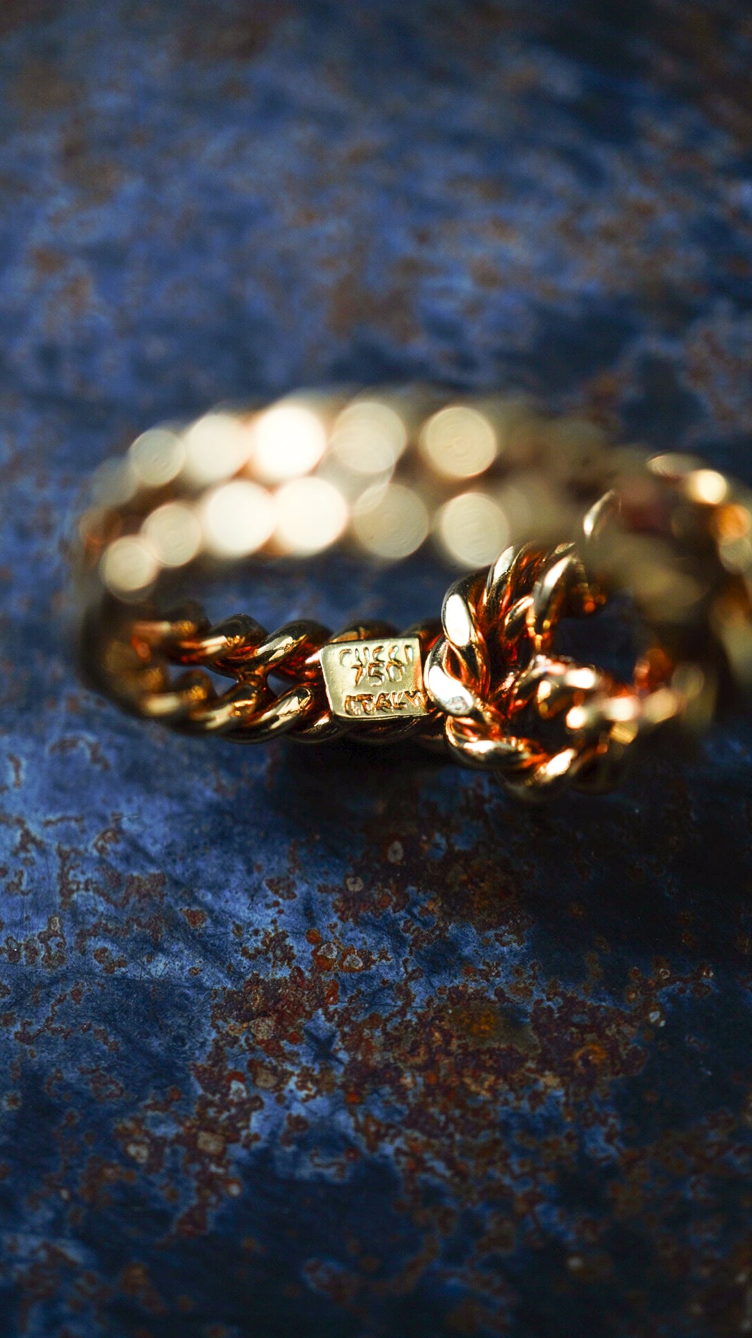 1970s】GUCCI グッチ イエロー ゴールド ツイスト ノット リング 《K18