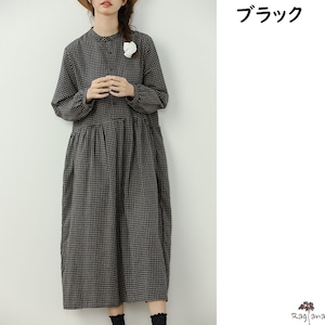 チェック柄 ワンピース 3col M 11447