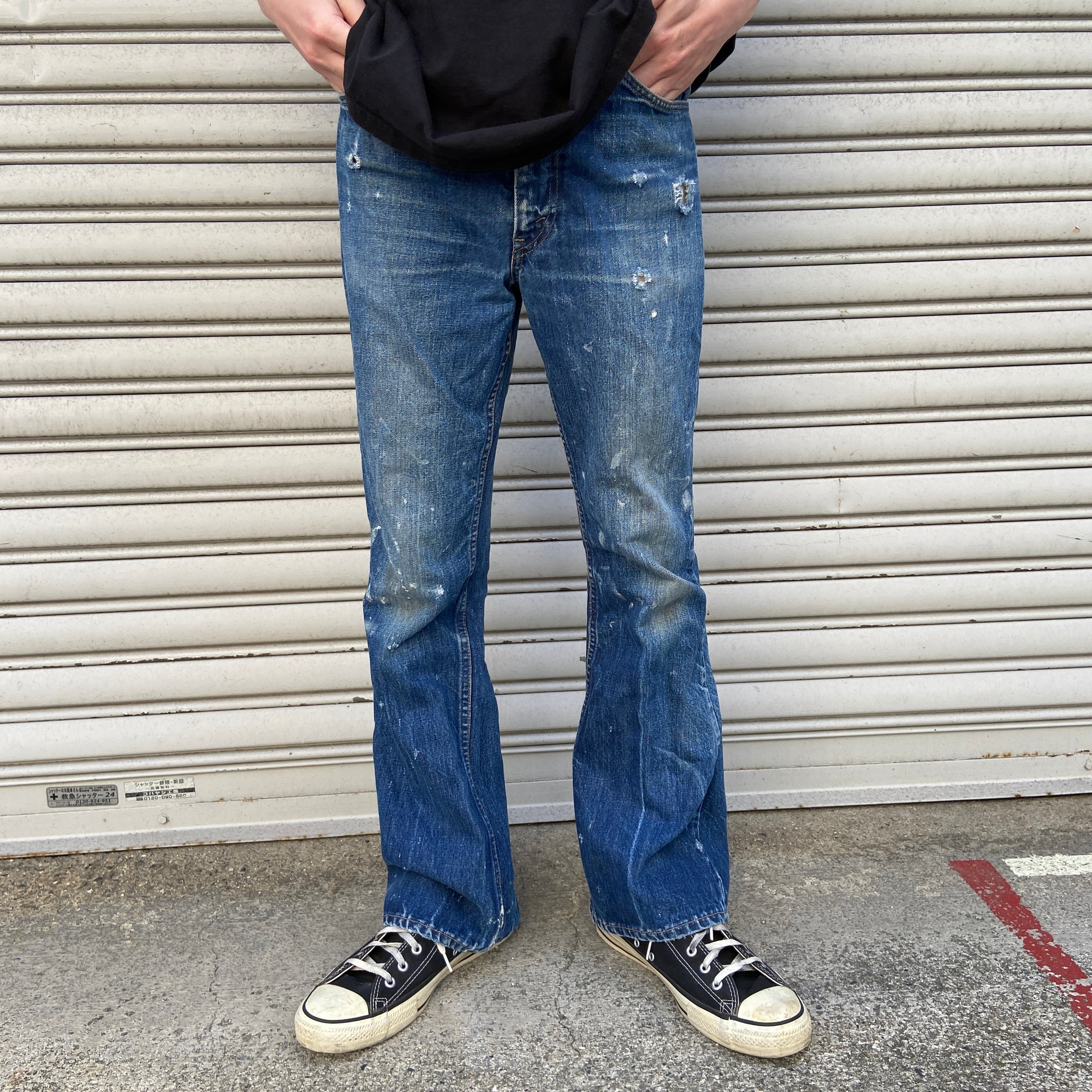 70s Levi's 646ビッグE フレアデニムパンツ ペンキ ブーツカット