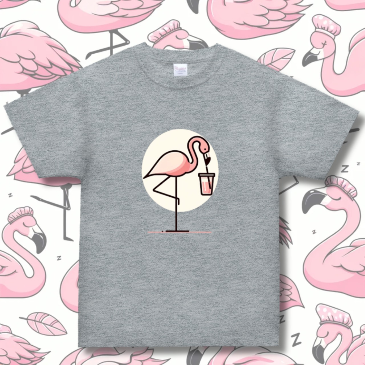 T-shirt -フラミンドリンキングB 4103