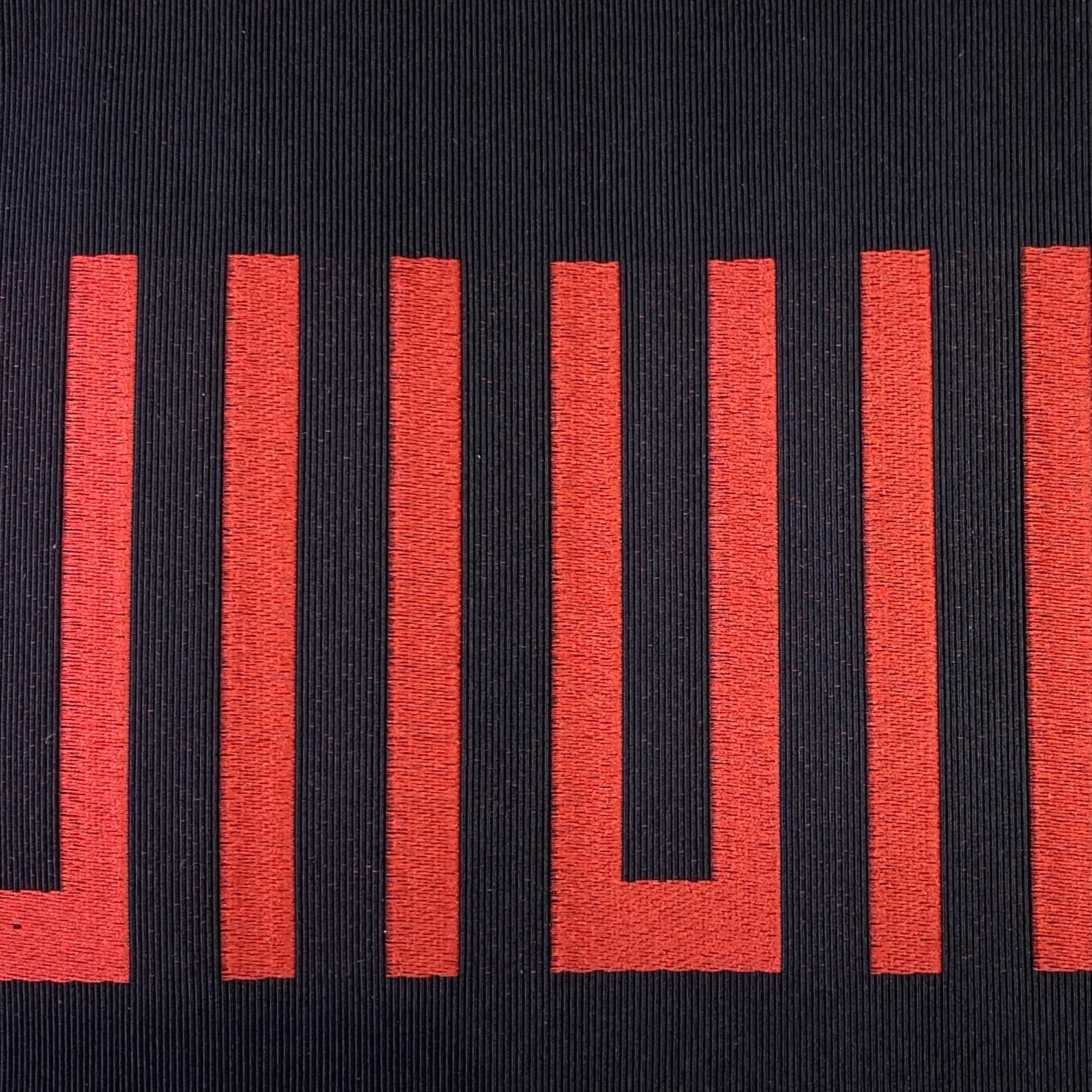 半幅帯 博多織 『結』 ニコ段 赤黒 | きもののここち 透佳