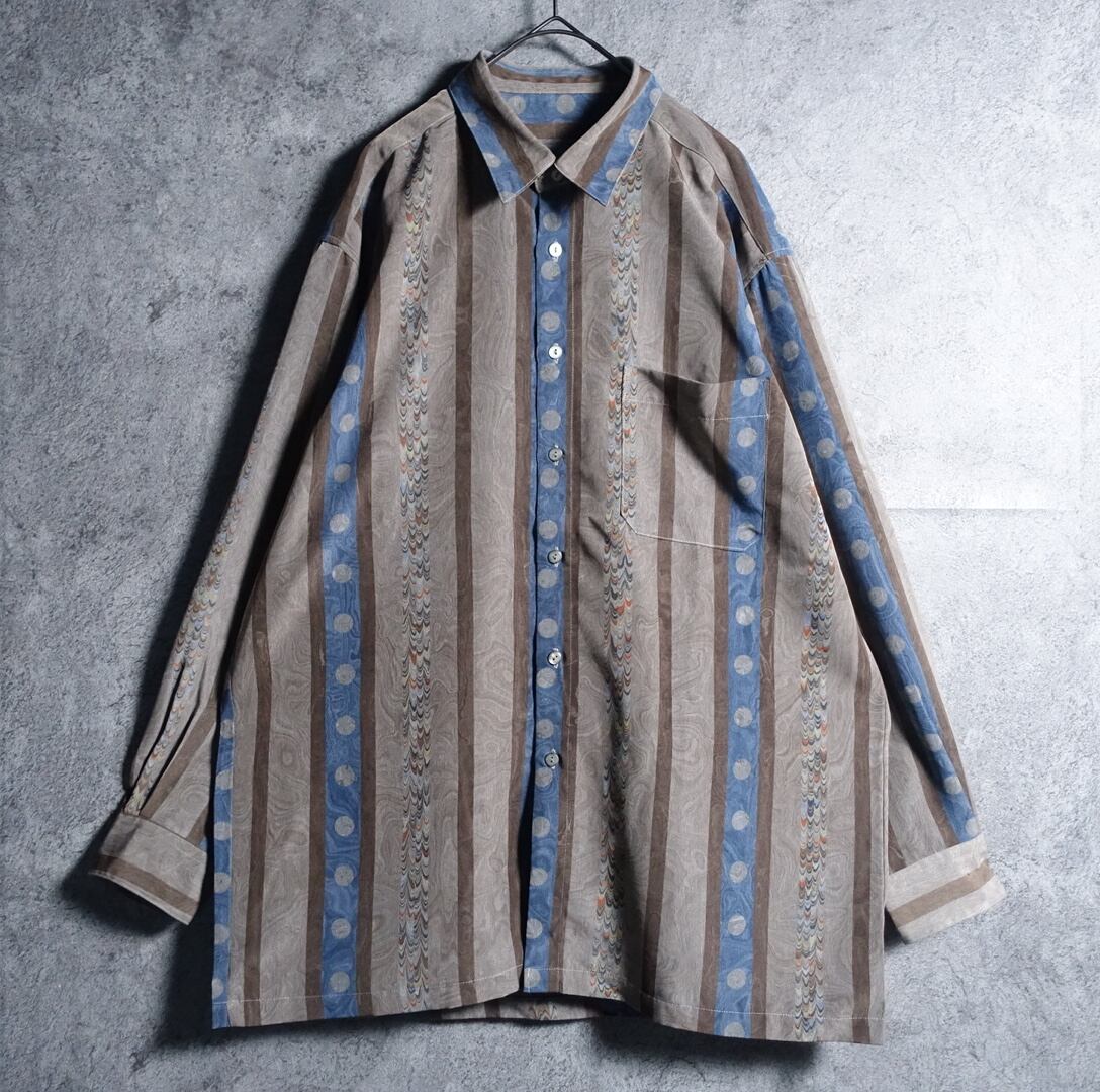 Multicolor Polka Dot & Abstract Pattern Stripe Design Shirt