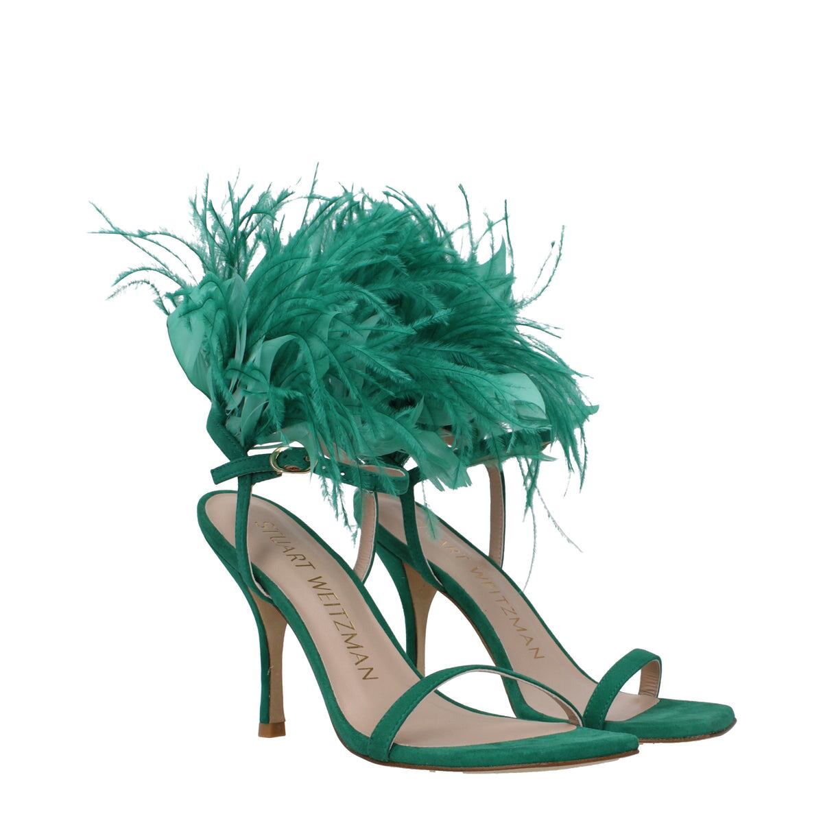 【新品】STUART WEITZMAN スチュアートワイツマン レディース サンダル スエード グリーン PLUME100RFSSD582ESMERALDA