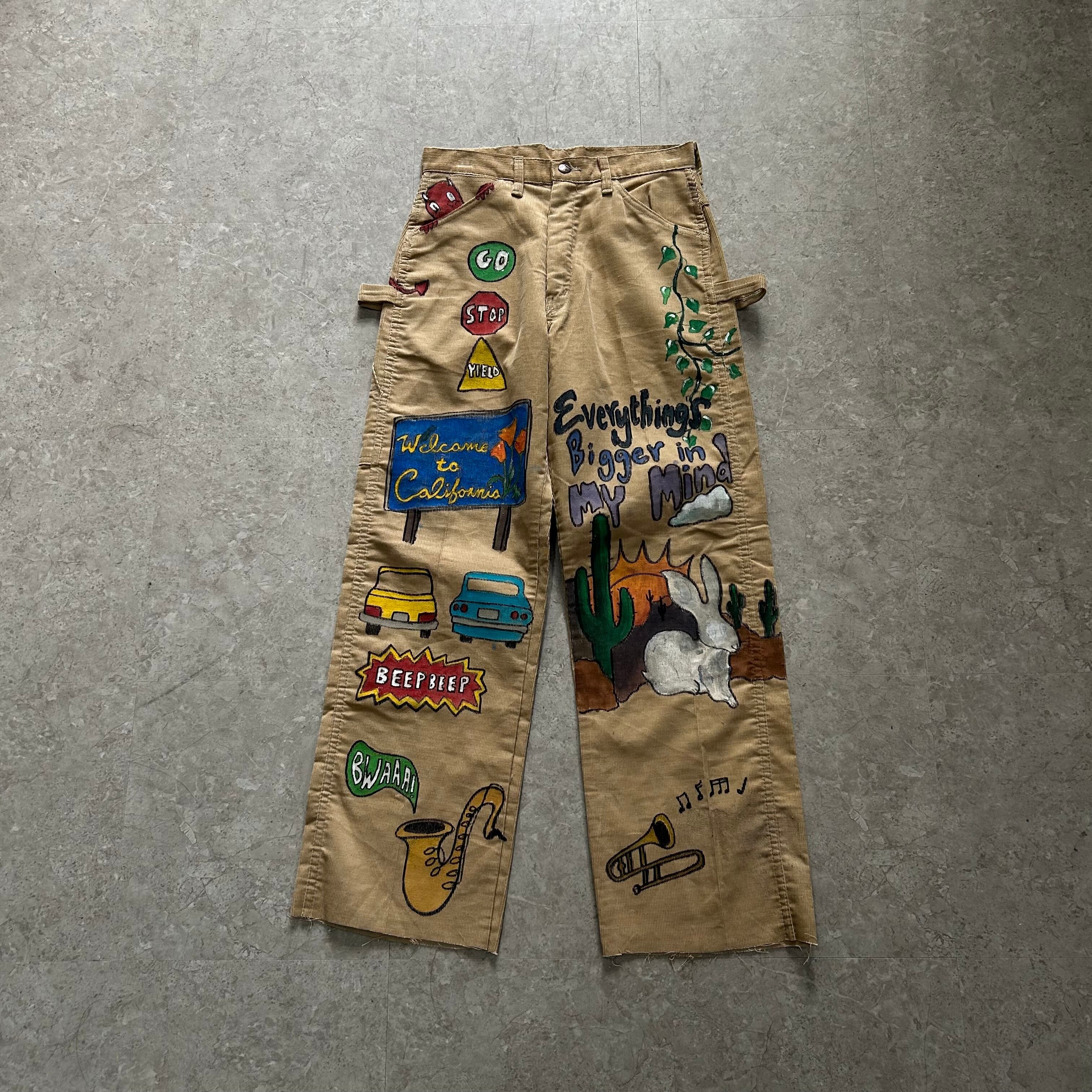80s〜 DEE CEE hand paint corduroy painter pants【仙台店】