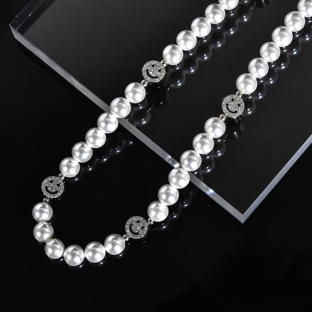 316L Shell pearl × Smile necklace 【シルバー】 | ✯Lucliss Jewelry✯