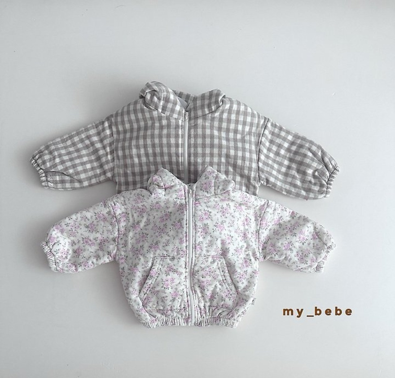 韓国子供服 / Mybebe / ボンディングフードジップアップ *XS~XL*